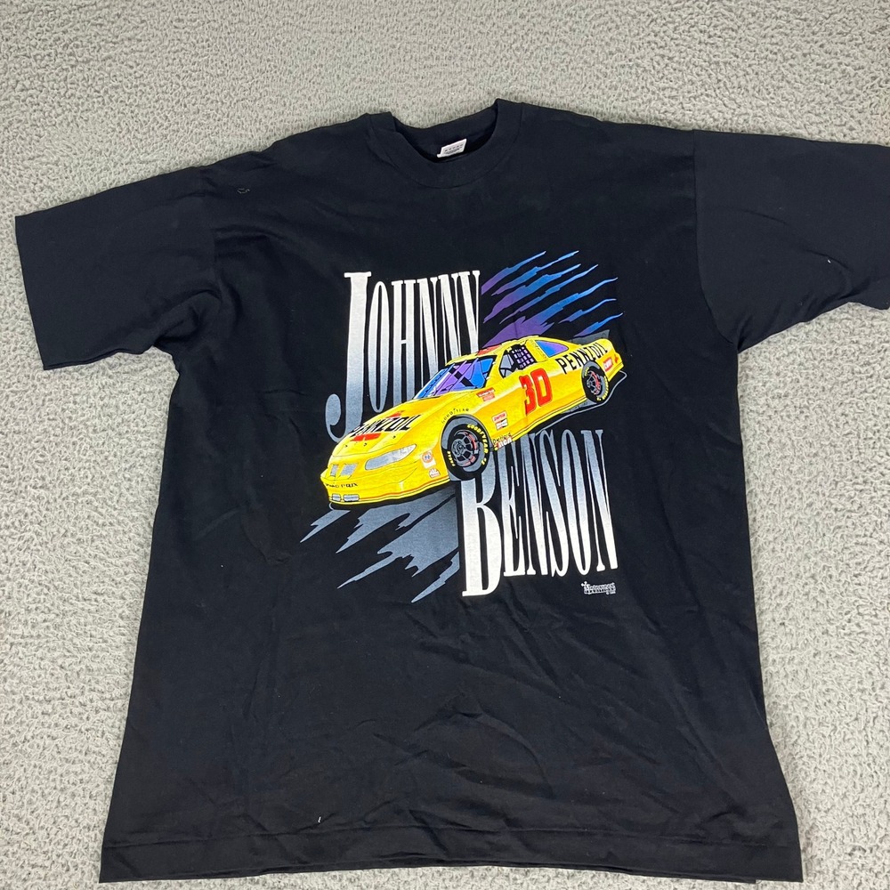 Vintage Johnny Benson Shirt Mens XXL Black Pennzoil Racing Vintage 90s